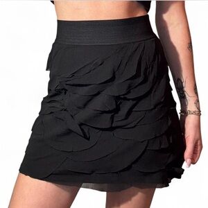 Express Black Ruffled layered Mini Skirt